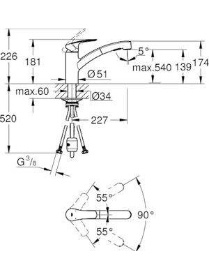 Enyaza Home Eurosmart Tek Kumandalı Spiralli Eviye Bataryası Mat Siyah - 303052431