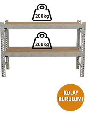 Rafiste Ağır Yük Rafı Çalışma Tezgahı 2'li H1200