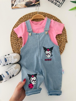 Miniğimin Cicileri Krm Baskılı Unisex Bebek Salopet Takım - Pembe