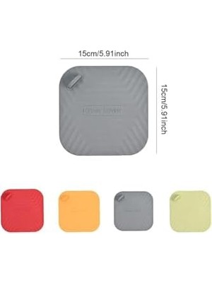 Enyaza Home Gri Renk Kare Kötü Koku Önleyici Silikon Mat Banyo Mutfak Lavabo Balkon Gider Tıpası Kapağı