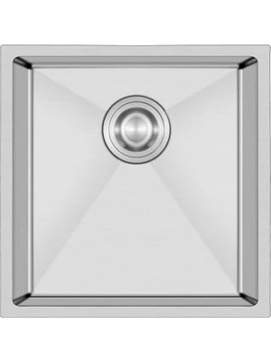 Enyaza Home El Yapımı Tek Gözlü 304 Paslanmaz Çelik Eviye (Inox, 44 cm x 44 Cm)