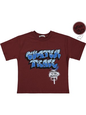 Civil Boys Skater Baskılı 6-9 Yaş Tişört - Turuncu