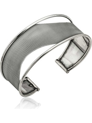 Elwes 925 Ayar Gümüş Eskitme Desenli Bilezik