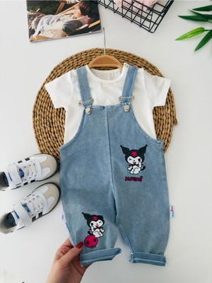 Miniğimin Cicileri Krm Baskılı Unisex Bebek Salopet Takım - Beyaz
