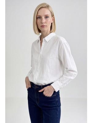 Wrangler %100 Pamuk Relaxed Fit Rahat Kesim Müslin Gömlek