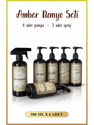 Alubrella Amber Banyo Seti 6'lı Şişe, 500 ml