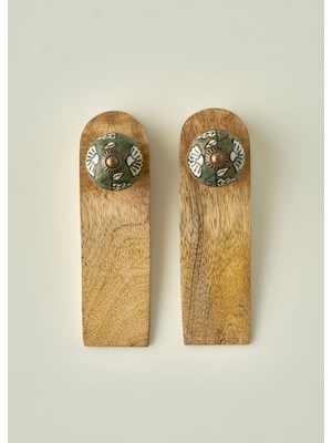 Bella Maison Leya 2'li Kapı Stoperi Yeşil (16X4,5X5 Cm)