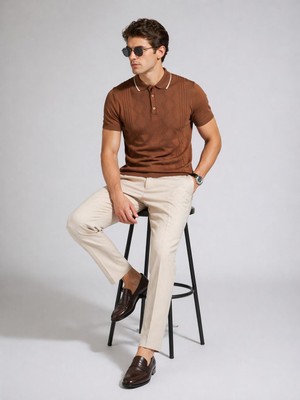 Advante Adv 5058  Triko Polo Yaka Tişört/taba/2xl