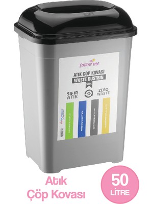 Follow Me Atık Geri Dönüşüm Kutusu (50 Litre) -FM415486