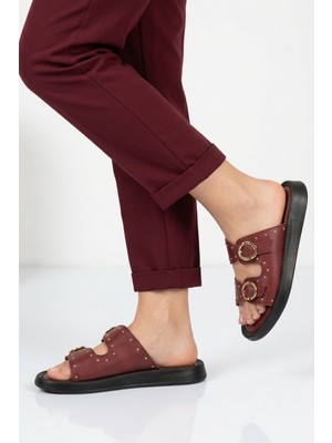 Ayakmod Bordo Kadın Yumuşak Tabanlı Hafif Terlik 513088 Z