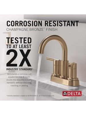 Enyaza Home Nicoli Yüksek Ark Merkezli Banyo Bataryası, Altın 3 Delikli Banyo Lavabo Bataryası, Push-Pop Tahliye Montajı, Şampanya Bronz 25749LF-CZ