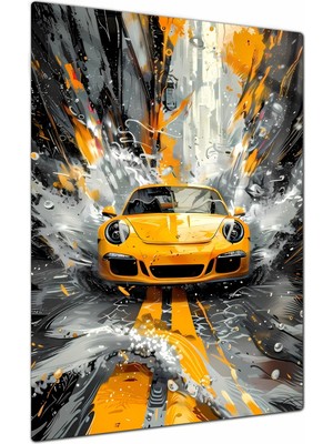 Charmbi Gta Spor Araba Metal Poster Tablo – Parlak Yüzey Canlı Baskı Modern Duvar Dekoru Gamer Anime