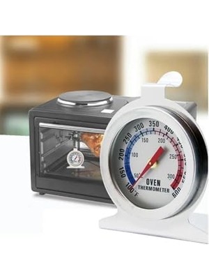Enyaza Home Fırın Içi Termometre, 0-300°C, Çelik Gövde, Hassas Isı Kontrolü, Gri, Analog Gösterge, Gıda Teması Onaylı