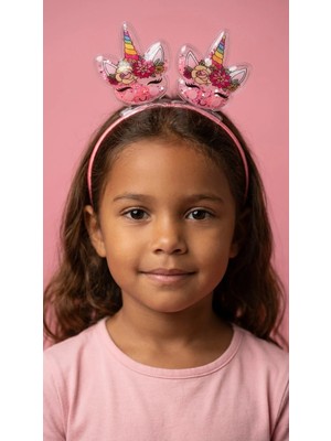 Katia & Bony Kız Çocuk 3D Unicorn Parıltılı Pembe Mix Taç