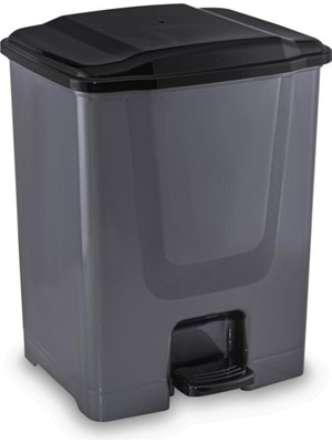 PremiumPort F196 10L Pedallı Plastik Çöp Kovası, Gri, Dayanıklı ve Pratik Tasarım