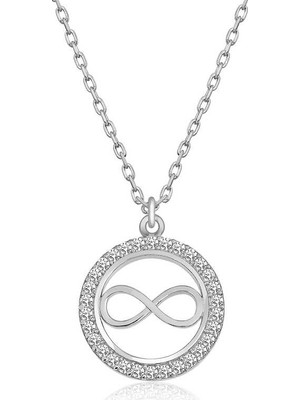 Elwes 925 Ayar Gümüş Minik Sonsuzluk Kadın Gümüş Kolye