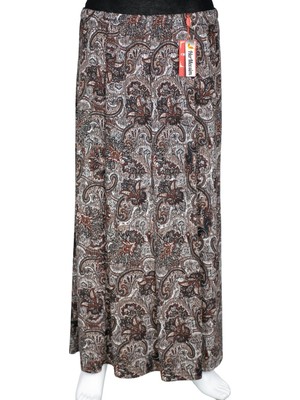 Hermevsim Hesna Kadın Betül 8 Parça Lastikli Astarsız Siyah Etek Desen 67