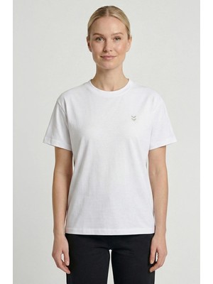 Hummel Pamuklu Regular Fit Logolu Bisiklet Yakak T Shirt Bayan T Shirt 912261