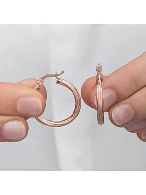 Elwes Gümüş Rose 3 mm Burgu Şarnel Küpe