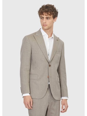 Ramsey Vizon Desenli Zeroweight Slim Fit Yün Karışımlı Takım Elbise