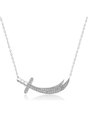 Elwes Gümüş Zülfikar Kılıcı Kadın Kolye