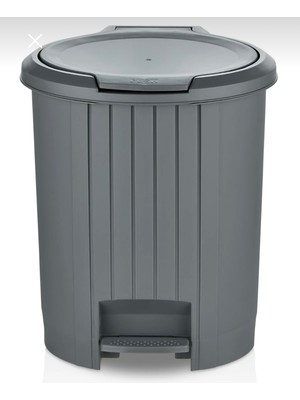 PremiumPort Gri Renkli, Mekanizmalı, Pedallı Mutfak ve Banyo Çöp Kutusu