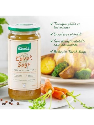 Enyaza Home Knorr Cam Kavanoz Tavuk Suyu 480ML X1 + Knorr Cam Kavanoz Kemik Ilik Suyu 480ML X1
