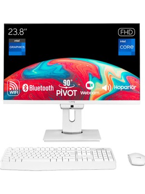 Turbox TAX1868 I5 7400 8gb Ram 256GB SSD 23.8 Inç Fhd Pivot Wifi Bt Webcam All In One Pc