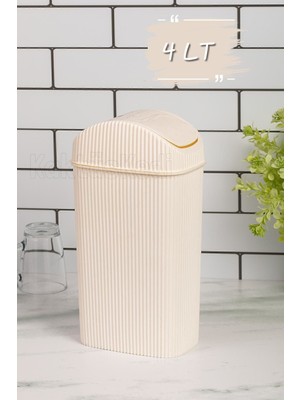 PremiumPort Şık ve Kullanışlı 4 Lt Banyo Çöp Kutusu, Beyaz Tasarım