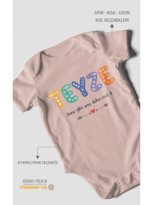 Morivo Kids Teyze Anne Gibi Ama Daha Cool Kısa Kollu Bebek Body %100 Pamuk