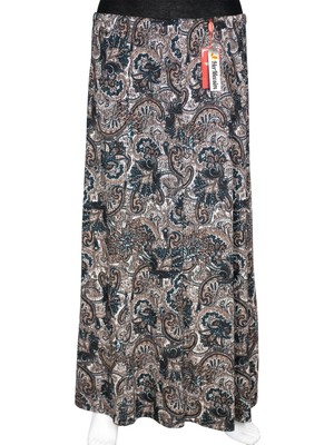 Hermevsim Hesna Kadın Betül 8 Parça Lastikli Astarsız Siyah Etek Desen 68