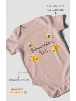 Morivo Kids Babannesinin Balı Kısa Kollu Bebek Body %100 Pamuk