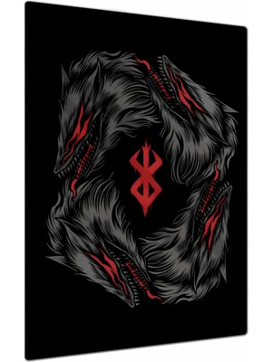 Charmbi Berserk Kurban Mührü Dekoratif Metal Poster Tablo – Canlı Renk Parlak Yüzey Modern Oda Duvar Dekoru