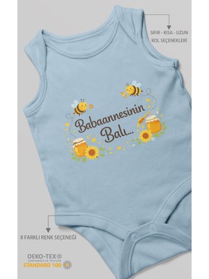 Morivo Kids Babannesinin Balı Sıfır Kollu Bebek Zıbını %100 Pamuk