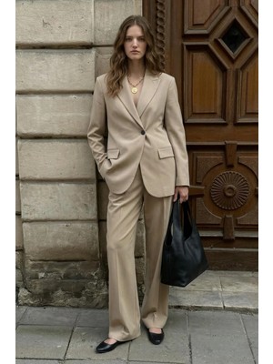 Antioch Bej Kruvaze Kadın Blazer