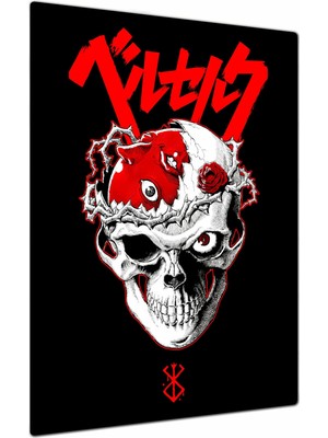 Charmbi Berserk Temalı Metal Poster Tablo – Parlak Yüzey Canlı Baskı Modern Duvar Dekoru Gamer Anime