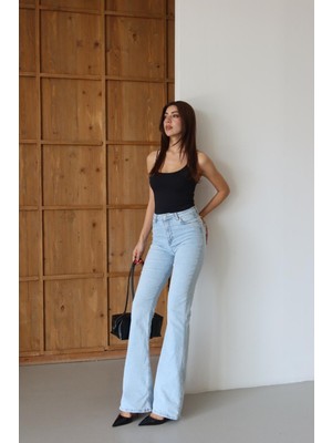 Lacarino 7578 Flare Kadın Jean Pantolon