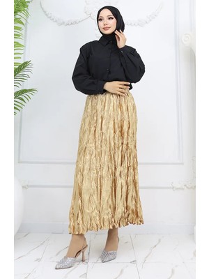 Beli Lastikli Saten Etek 0048-07 Sarı