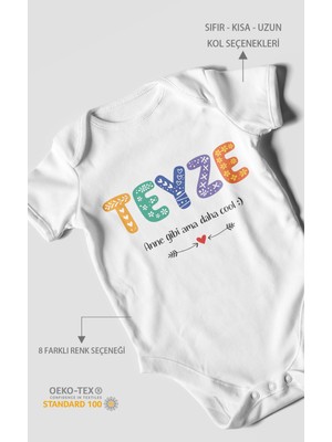 Morivo Kids Teyze Anne Gibi Ama Daha Cool Kısa Kollu Bebek Body %100 Pamuk