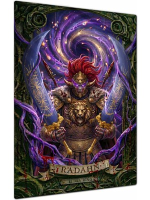 Charmbi Radahn Elden Ring Dekoratif Metal Poster Tablo – Canlı Renk Parlak Yüzey Modern Oda Duvar Dekoru