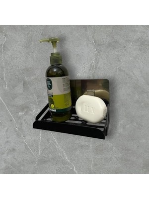 Enyaza Home Kendinden Yapışkanlı ve Vidalı Tekli Sabunluk Mat Siyah