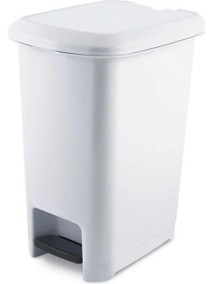 PremiumPort 10 Litre Beyaz Slim Pedallı Çöp Kovası, Pratik ve Şık Tasarım