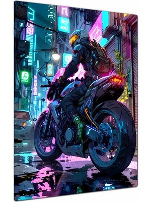 Charmbi Cyberpunk Boy Dekoratif Metal Poster Tablo – Canlı Renk Parlak Yüzey Modern Oda Duvar Dekoru