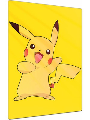 Charmbi Pikachu Dekoratif Metal Poster Tablo – Canlı Renk Parlak Yüzey Modern Oda Duvar Dekoru