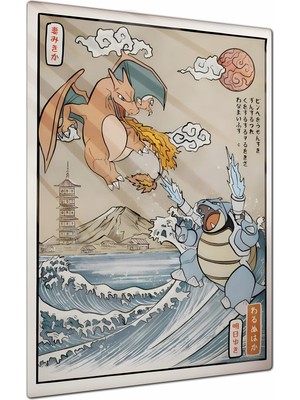 Charmbi Pokemon Metal Poster Tablo – Parlak Yüzey Canlı Baskı Modern Duvar Dekoru Gamer Anime