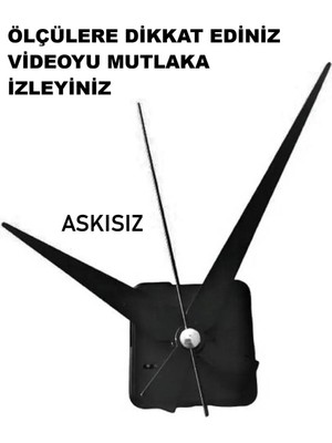 Cnr Shop Saat Mekanizması 18 mm Şaft Boyu Saat Makinesi Sessiz Çalışır Akar Akrep-Yelkovan-Saniye-(Askısız)
