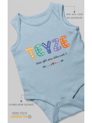 Morivo Kids Teyze Anne Gibi Ama Daha Cool Sıfır Kollu Bebek Zıbını %100 Pamuk