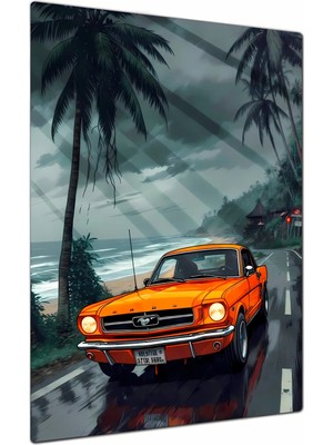 Charmbi Gta Spor Araba Metal Poster Tablo – Parlak Yüzey Canlı Baskı Modern Duvar Dekoru Gamer Anime