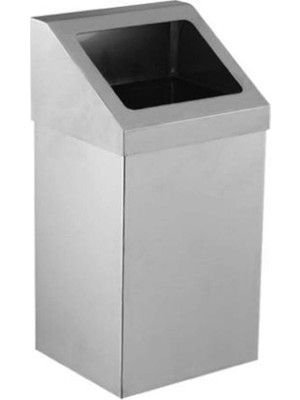 PremiumPort Krom Kapaklı Çatı Çöp Kovası 80 Litre, Dayanıklı ve Estetik Tasarım