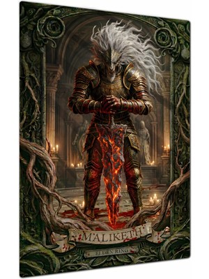 Charmbi Maliketh Elden Ring Dekoratif Metal Poster Tablo – Canlı Renk Parlak Yüzey Modern Oda Duvar Dekoru